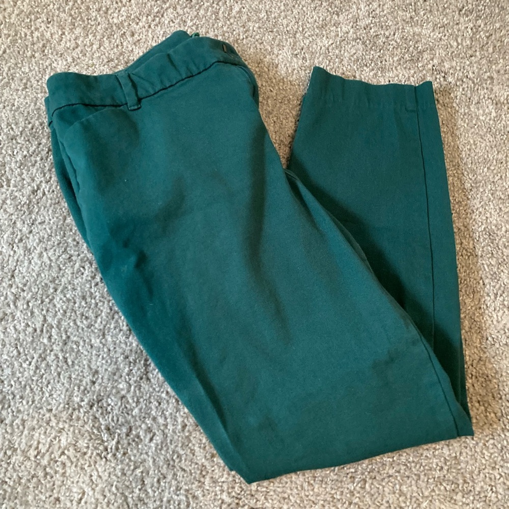 Emerald green slim dress pants L